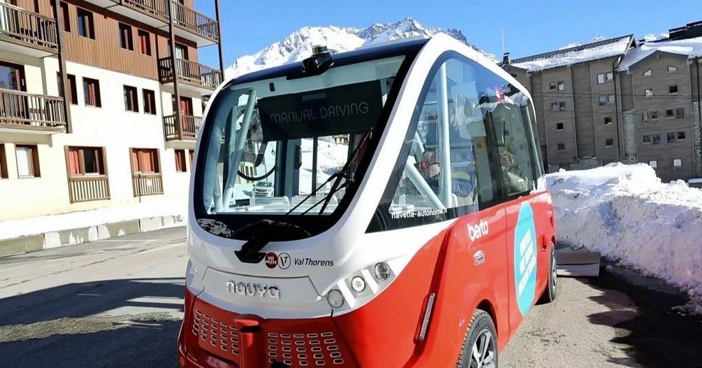 Self-driving bus in Val Thorens